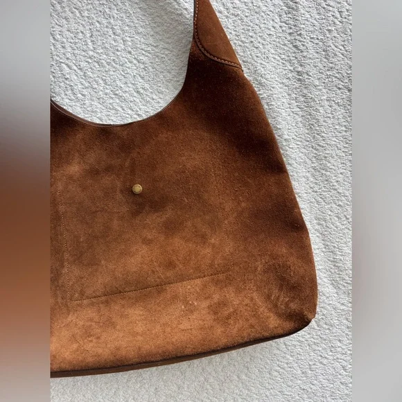 COACH Suede Brooklyn Shoulder Bag 39 in Warm Brown - Picture 13 of 13